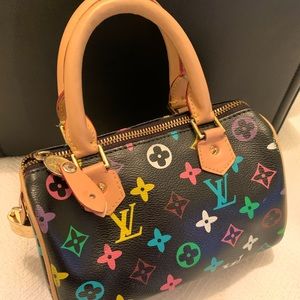 Louis Vuitton Black Monogram Multicolor Nano Speedy Bag